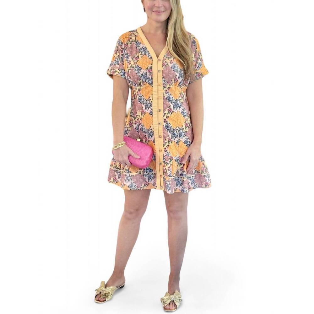 NEW ANNA CATE clementine mini dress in peach sunset